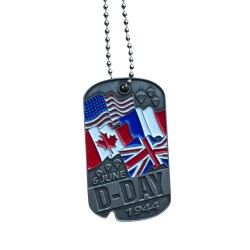 D-Day Flags Dog Tag